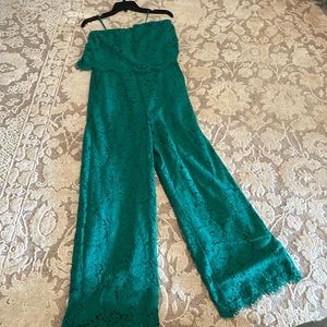 Lace strapless jumpsuit